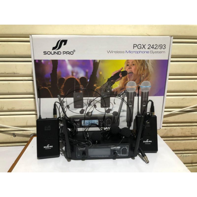 mic wirelesa sound pro PGX-242/93.suara sensitif cocok imam atau dll