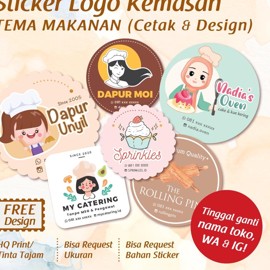 

Oke Price.. [Isi 45-150pcs]Sticker Logo Makanan/Cetak Sticker Logo/Cutting Sticker