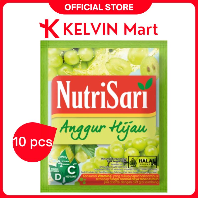 

NutriSari Green Grape Minuman Nutri Sari Buah Anggur Hijau pck 10g x 10 pcs | KELVIN Mart