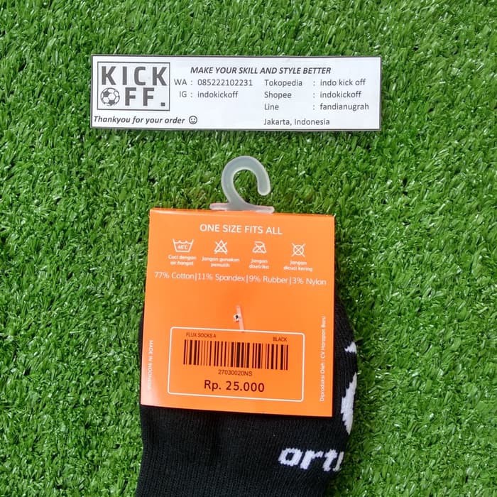 KAOS KAKI SEKOLAH/ KAOS KAKI OLAHRAGA ORTUSEIGHT FLUX SOCKS A - BLACK