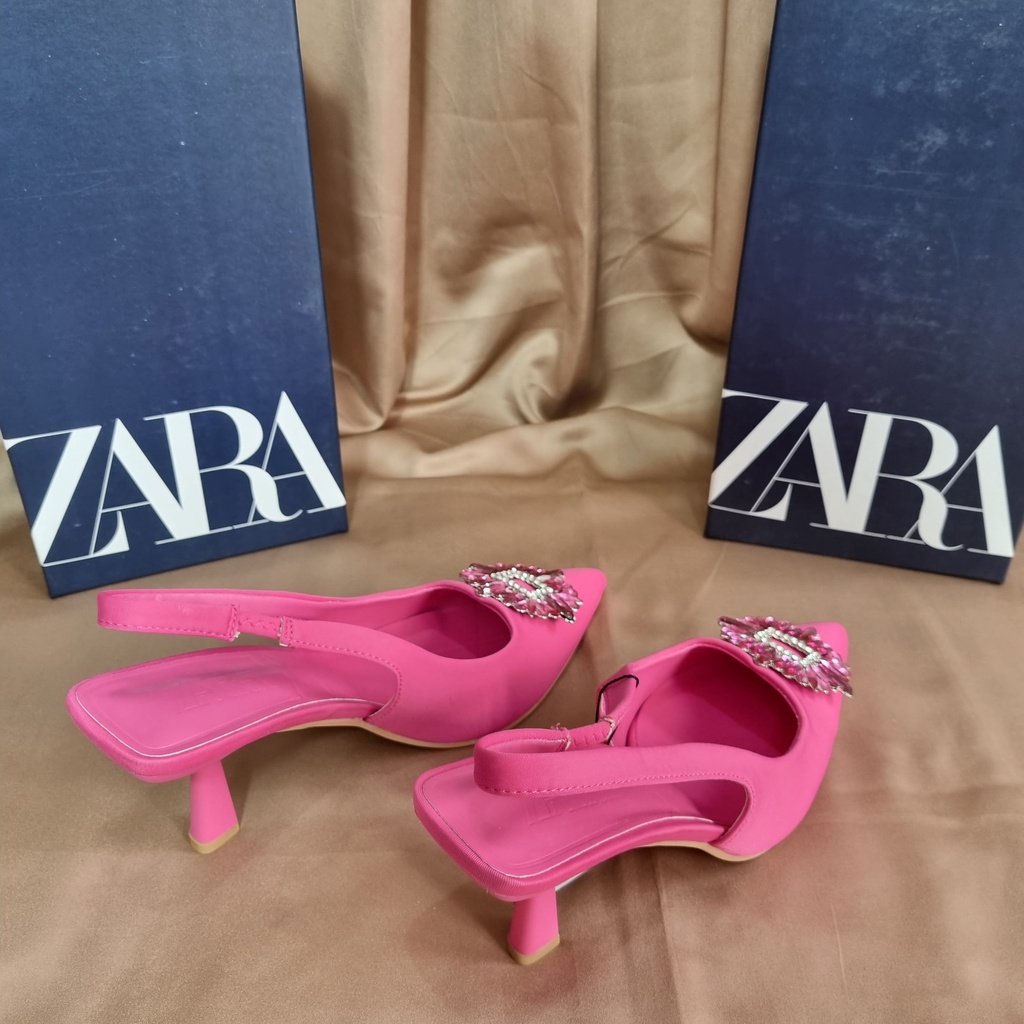 SEPATU ZR HEELS WANITA FUSCHIA SHIMMERY ( 7 CM )