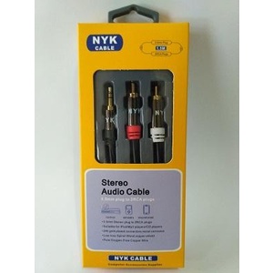 NYK Kabel Audio Stereo 3.5mm To 2 RCA Gold Plated 1.5M