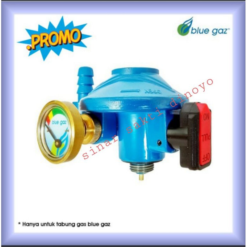 Regulator blue gas asli / blue gaz SNI + meteran meter tekanan gas