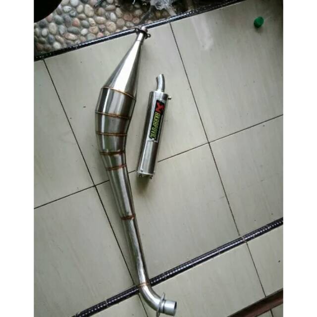 Knalpot racing yamaha fiz r akrapovic bahan full stainlis suara garing