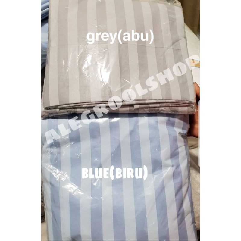 (SUPER JUMBO!!)FULL SET SPREI BEDCOVER HOTEL DOBY GARIS PUTIH