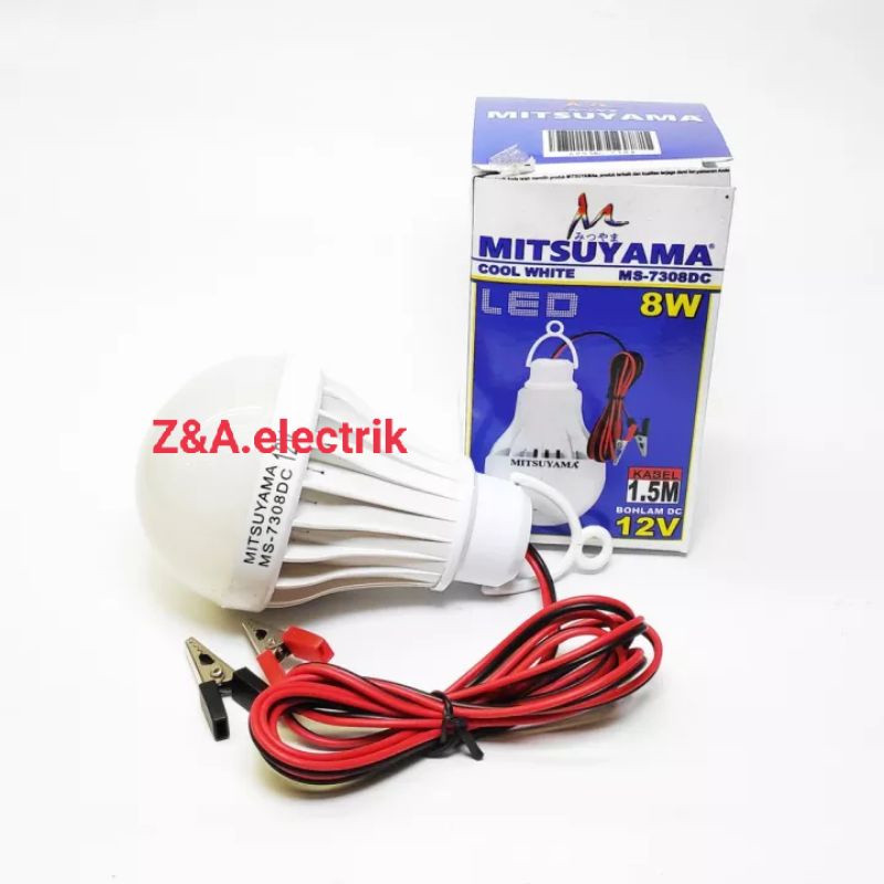 Lampu Bohlam LED 12V MS-7308DC MITSUYAMA 8w + kabel 1,5