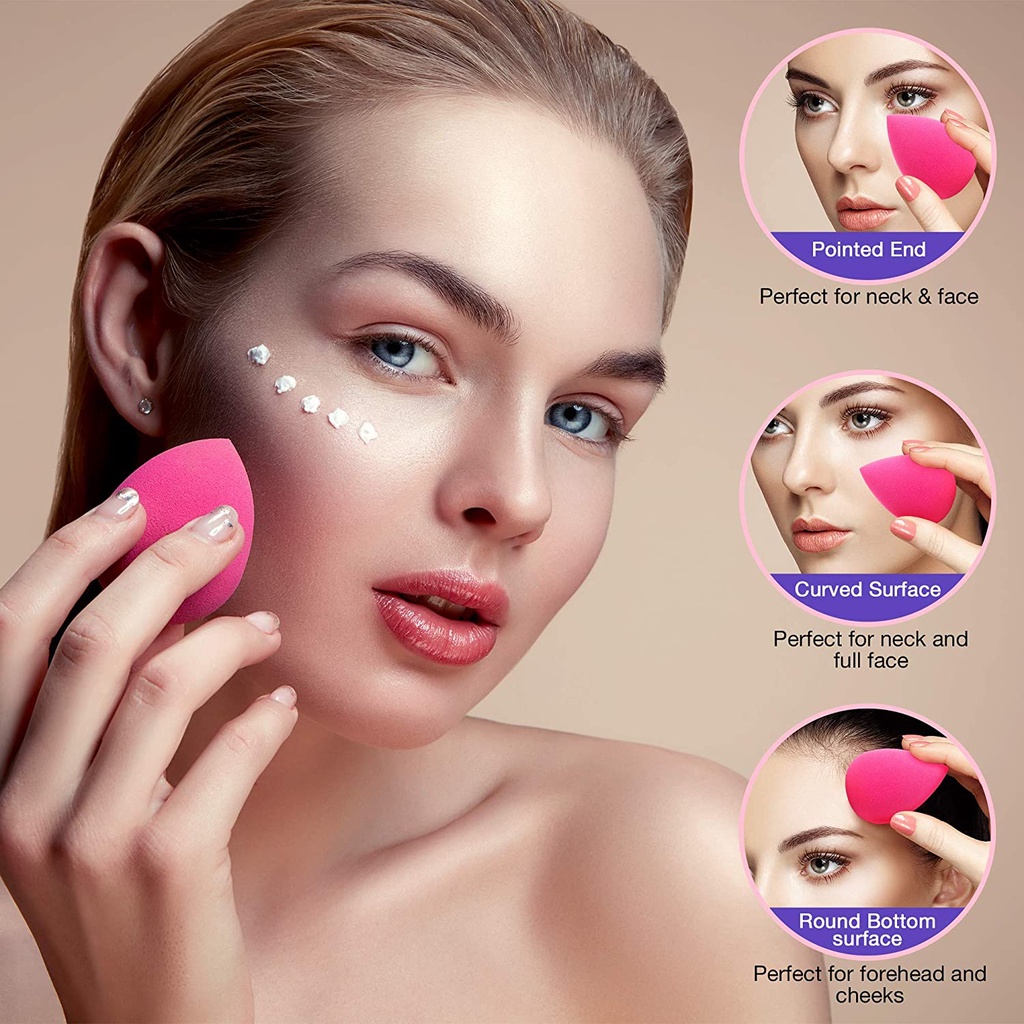 5pcs/kotak Make Up Blender Spons Blender Blending Sponge Beauty Foundation Latex-Free Mini Makeup Aplikator Puff Kosmetik 1Pc Warna Random