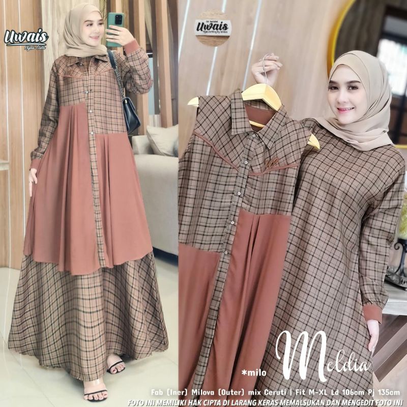 Meldia by Uwais - Dress Cardi Square Outer Gamis
