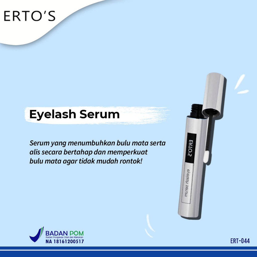 ✨ AKU MURAH ✨ ERTOS Eyelash Serum NEW PACKAGING ORIGINAL / Penumbuh Penebal Alis Bulu Mata