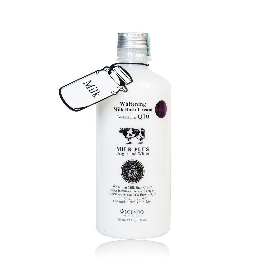 Jual SCENTIO Milk Plus Whitening Q10 Bath Cream 450ml