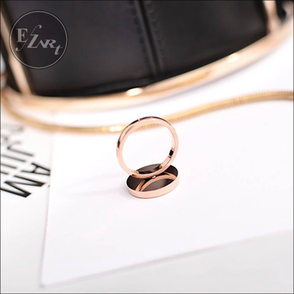 CINCIN KONSTELASI RASI BINTANG ZODIAK ROSE GOLD BULAT HITAM WANITA SIMPLE TITANIUM STEEL