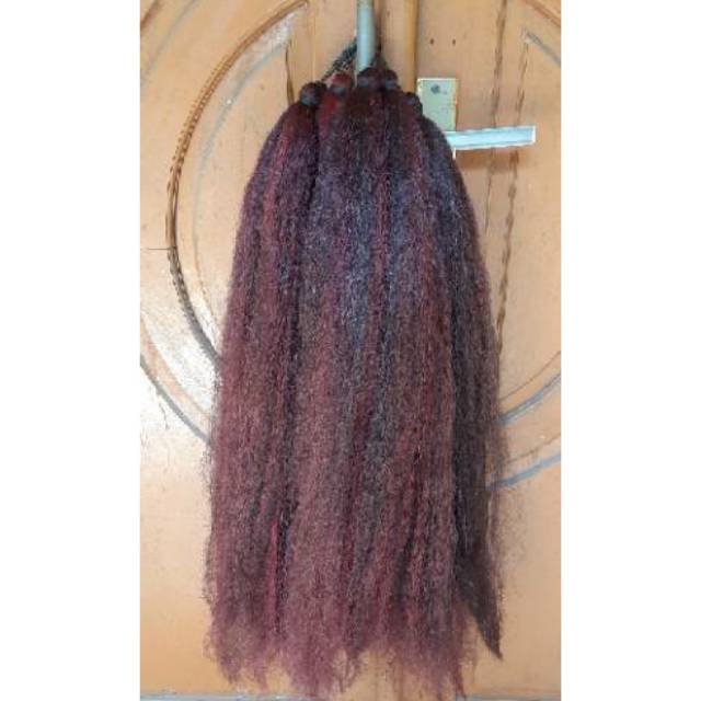RAMBUT CEMARA TANPA TULANG MERAH MAROON OPLOS HITAM