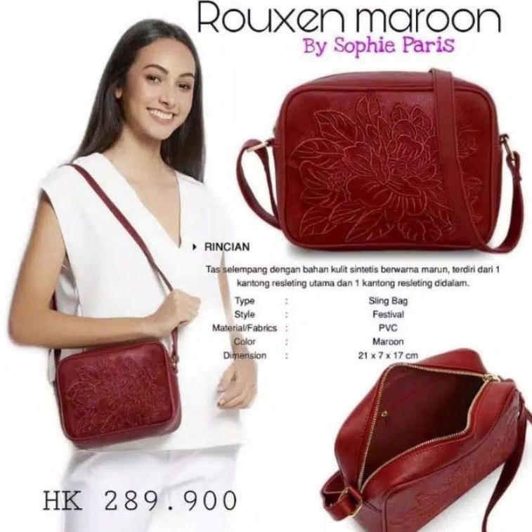 Rouxen maroon bag Sophie Paris