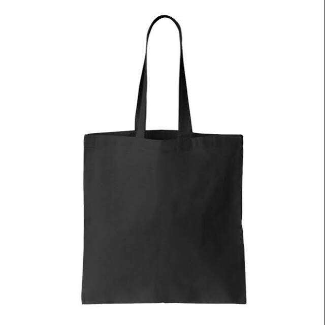 Tote Bag Kanvas Hitam Custom Sablon Satuan