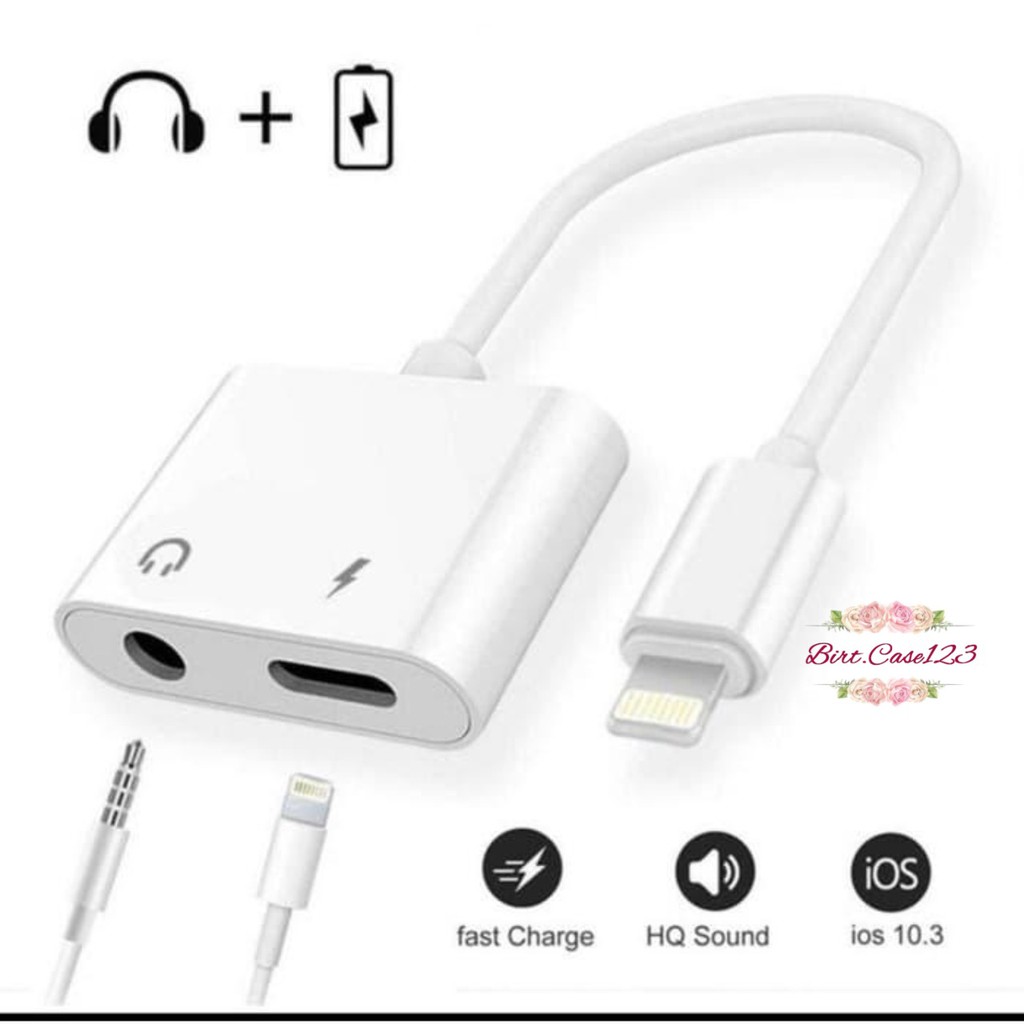 J009 dual converter spilter iPhone ligthing to jack audio 3.5MM 7 7+ 8+ x xr xs Max 11pro Max BC1508