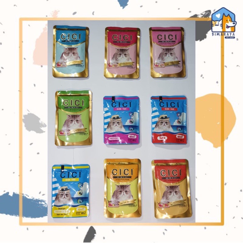 CICI POUCH FOR ADULT CAT WET FOOD / MAKANAN BASAH KUCING 85GR