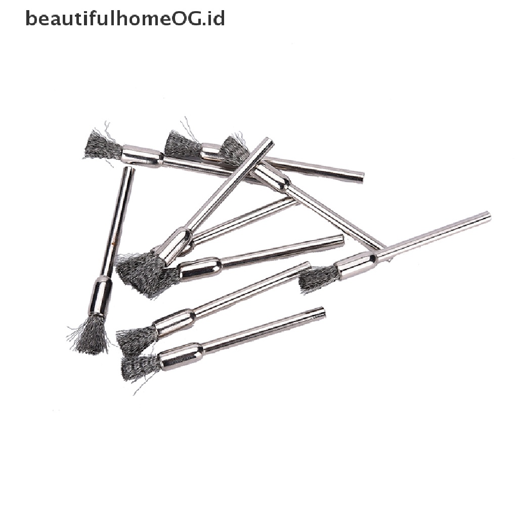 // beautifulhomeOG.id // New 10pc Mini Wire Brush Brushes Cup Wheel for Grinder or Drill 3x5mm **