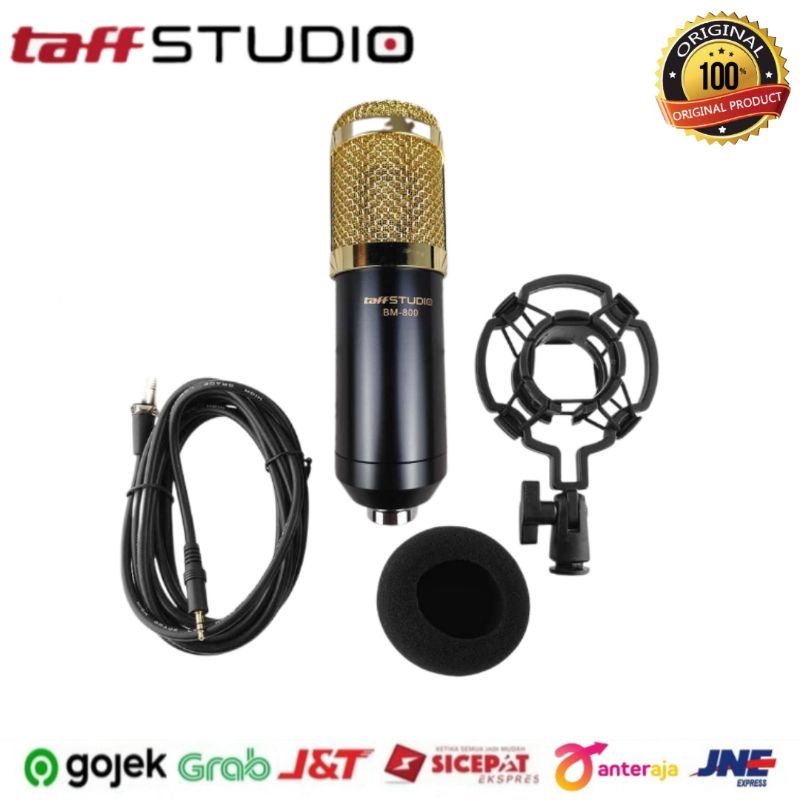 Paket Mic BM800 Soundcard V8 Stand Lazypod with 2x phone Holder Lampu Ring Light