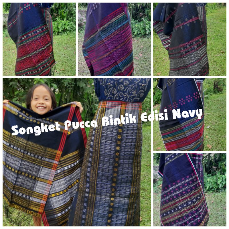 Songket Pucca Bintik Edisi Biru Navy Pesta Batak