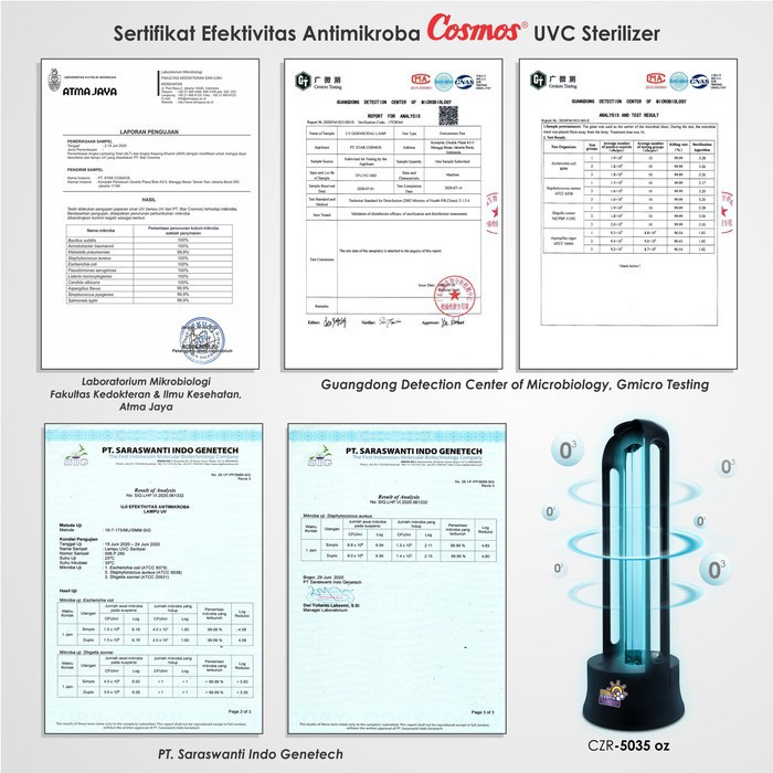 COSMOS  Lampu Ultra Violet Sterilizer UVC CZR 5035 - sensor gerak