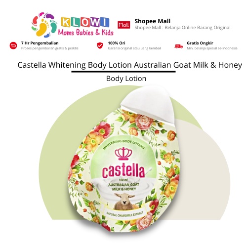 Castella Whitening Body Lotion Australian Goat Milk &amp; Honey / Lotion / Castella Lotion / Whitening