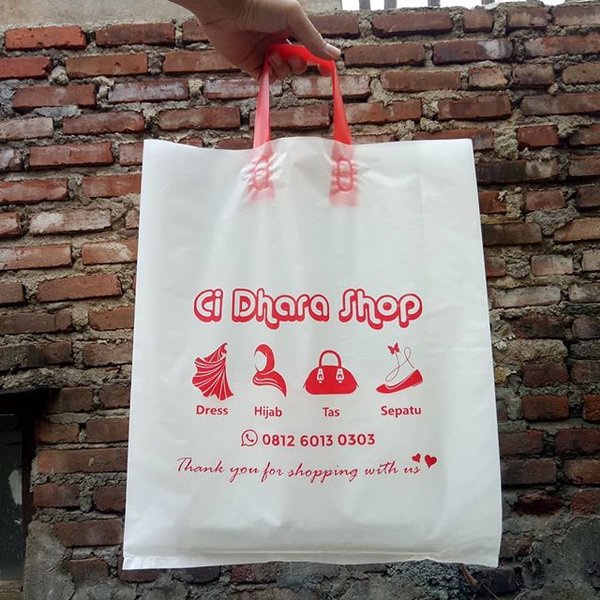 Sablon Plastik murah tas Handle 25x28/sablon softhandle/sablon plastik tas handle/sablon custom mura