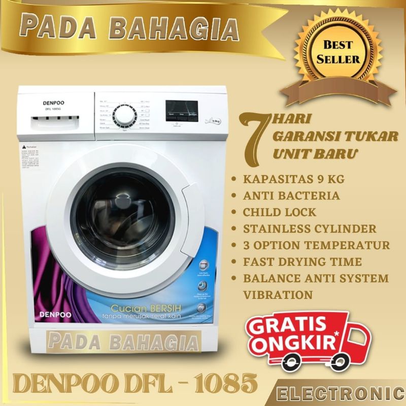 Mesin Cuci Front Loading DENPOO DFL 1085 9 KG