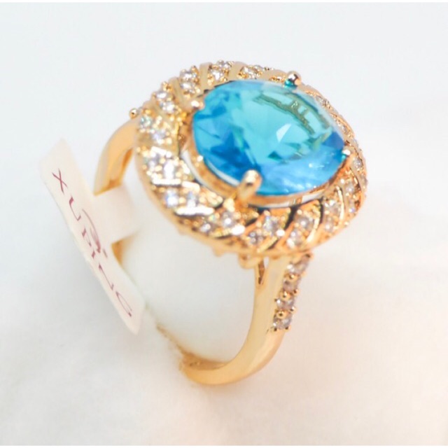 Xuping cincin permata biru saphire