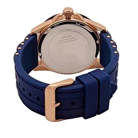 GUESS W0366G4 Oasis - Jam Tangan Pria - Biru/Rose Gold