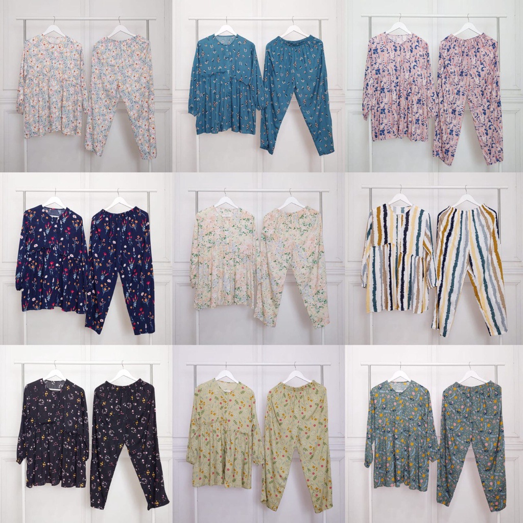 Setelan Wanita One set Piyama bahan rayon viscose / Setelan Wanita Rayon Premium / Freya set