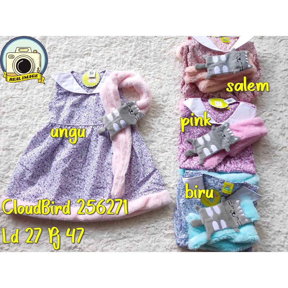 DRESS SYAL KUCING BULU CLOUD BIRD 256271 ANAK BAYI