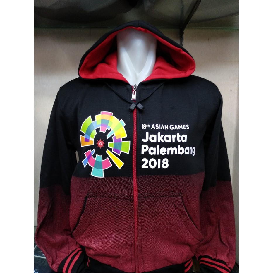 Jaket Hoodie Asian Games Gradasi Merah Jakarta Palembang Indonesia 18