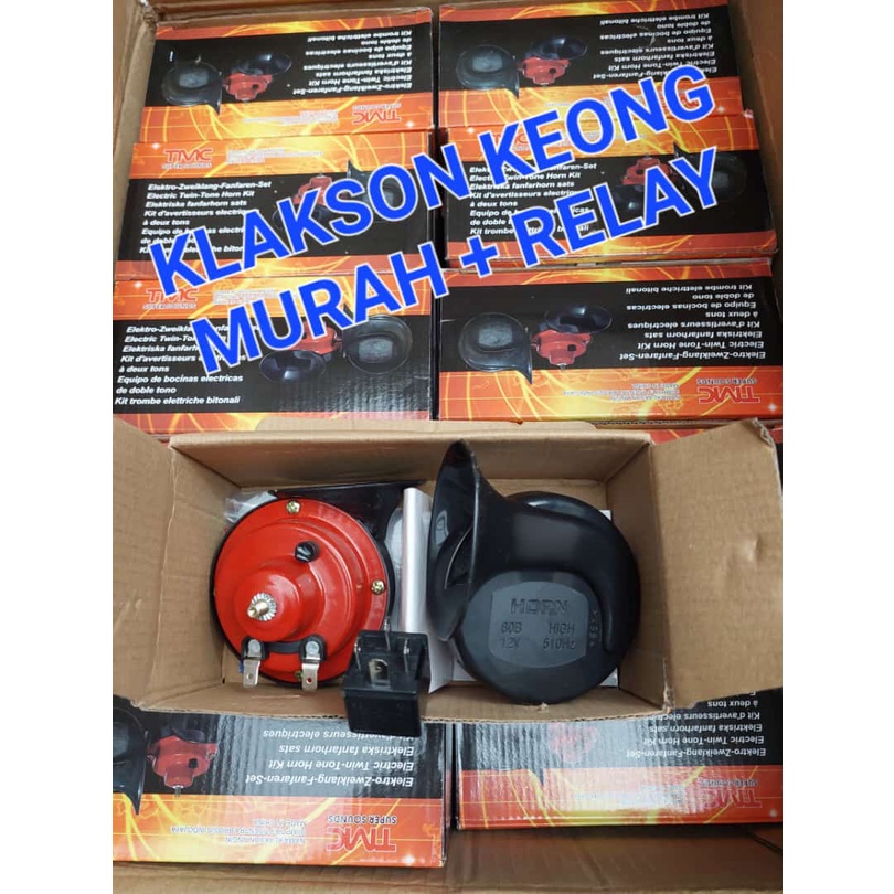 klakson keong mobil 12volt tmc + Rellay / Klakson Keong Murah dan Bagus Snail Horn TMC 12V