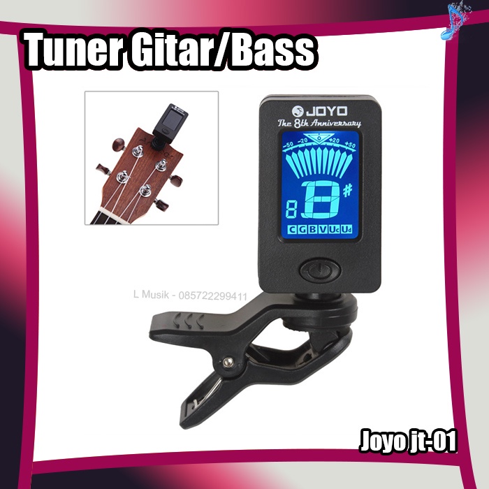 Tuner Joyo JT-01 dan JT-07 Chromatic Clip Layar - TUNER UNTUK GITAR AKUSTIK,GITAR ELEKTRIK,BASS,BIOLA