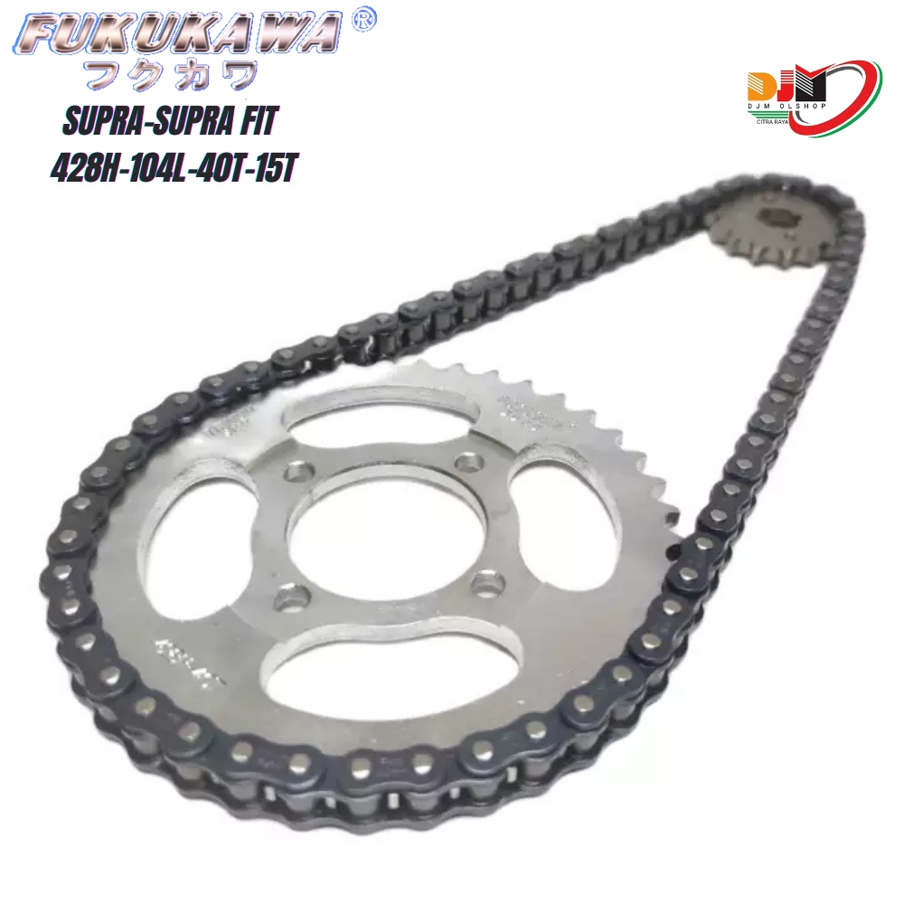 Gear Set Gir Paket Fukukawa Supra KEV Uk Rantai 428H-104L 40T-15T