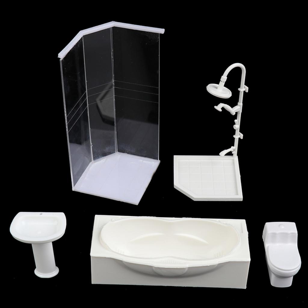 Gentlehappy Mainan Miniatur Bathtub / Wastafel / Toilet / Shower Kamar Mandi Skala 1: 25 Untuk Aksesoris Rumah Boneka