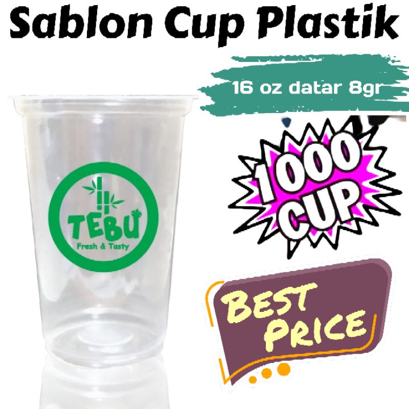 SABLON CUP PLASTIK 16 OZ FLAT 8 GR