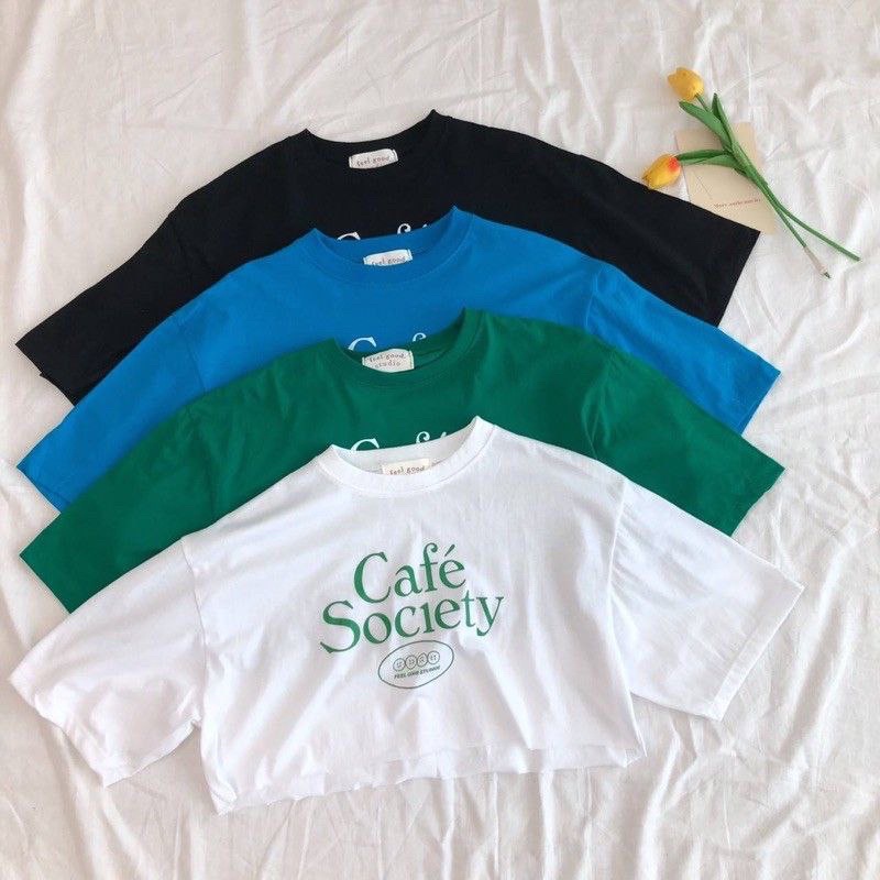 Kaos Oversize Crop Cafe Society (LD 106 P 45)