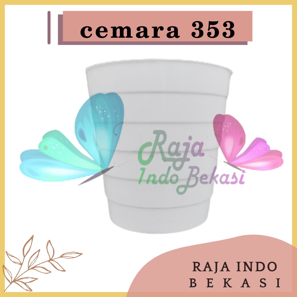 Pot Monas Besar Jet Cemara 353 Putih Dimater 24,5cm  Pot Monas Meteor Bkn Pot Tawon Pirus 24 Putih