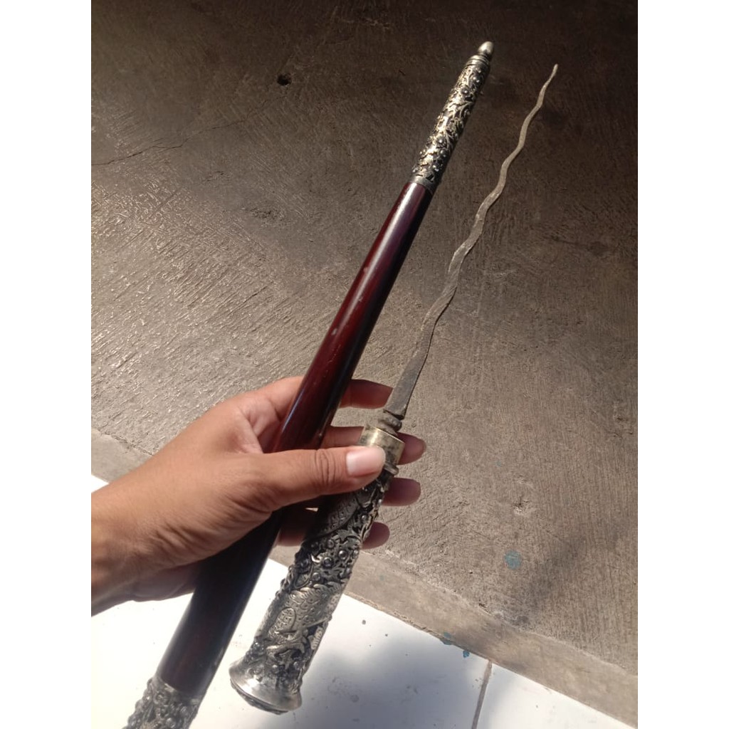 Tongkat komando bahan kayu nagasari dan tembaga