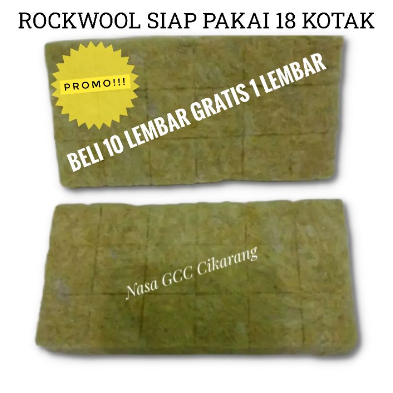 Rockwool Cultilene hidroponik Siap Pakai 18 kotak/lubang ukuran 15x7.5x2.5