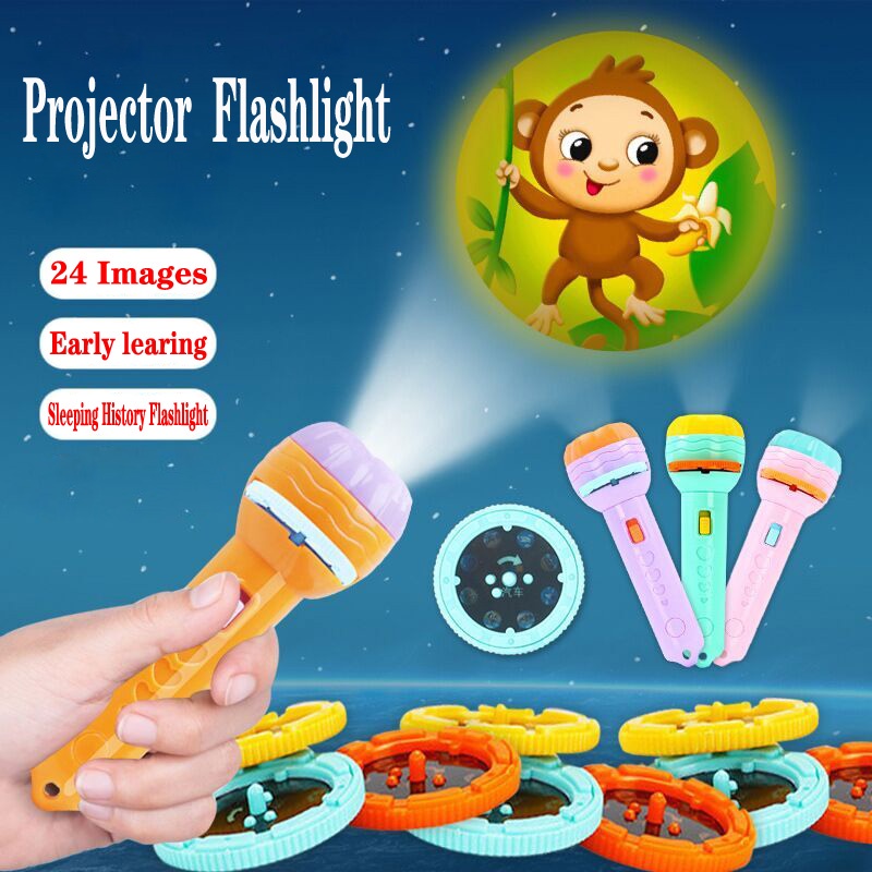 [SENTER BOX] Mainan Anak Bayi Senter Proyektor Gambar Lucu Kemasan BOX / MIKA - Projection Images 2 in 1 Projector and Fun Flashlight