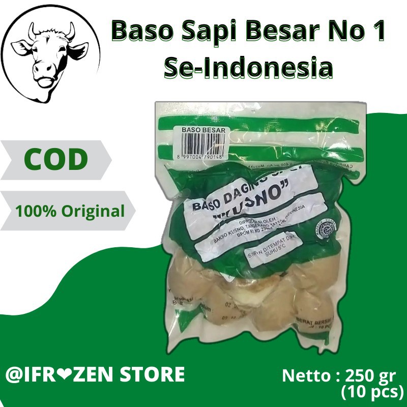 

250 gr Baso Bakso Sapi Besar Jumbo Instan Warisan Sony Sumber Selera Kusno Belfoods Makanan Beku