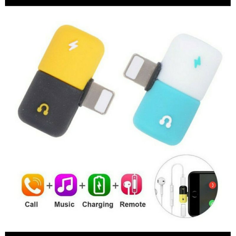 Lightning Splitter /Adapter Splitter 2in1 Audio Charger iPhone Dual Lightning OTG