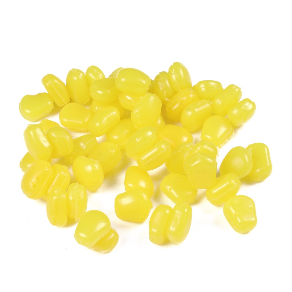 Hengjia 100pcs Umpan Pancing Tiruan Bentuk Jagung Bahan Silikon 3 Warna