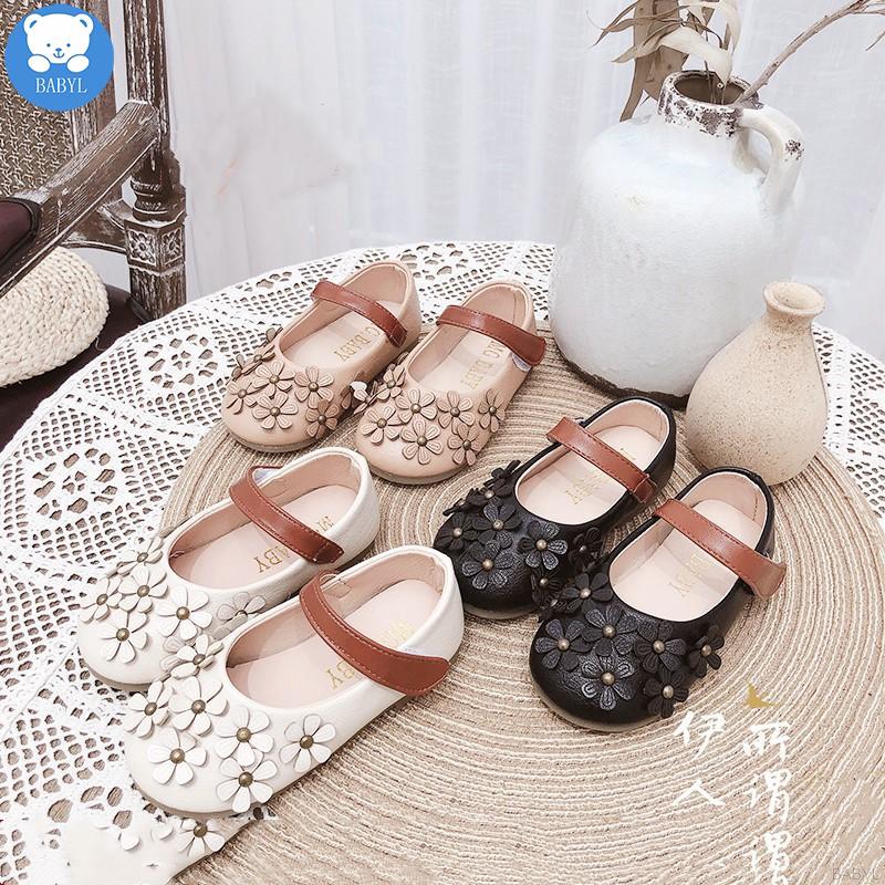 Sepatu Sandal  Princess Korea Anak  Perempuan Aksen Bunga 