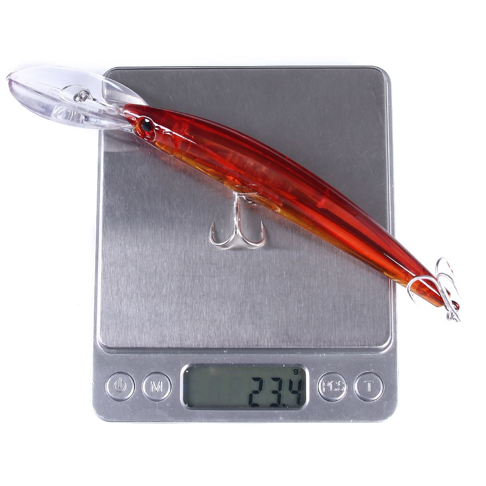 HENGJIA 1Pcs Laser Minnow Umpan Pancing 17CM 23.5G Fishing Lure Bentuk Ikan Kecil Kail Swimbait Bass Bait Wobbler