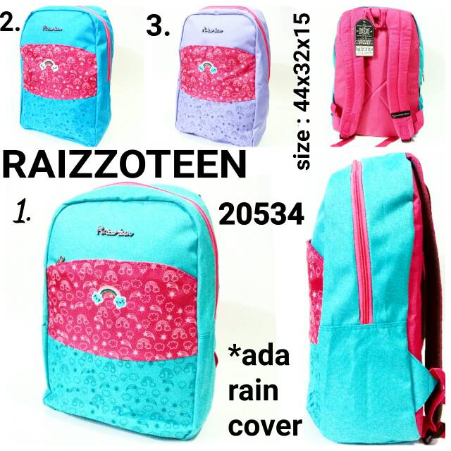 Tas sekolah ransel backpack cewek Raizzoteen 20534 tas punggung awet murah dan terbaru