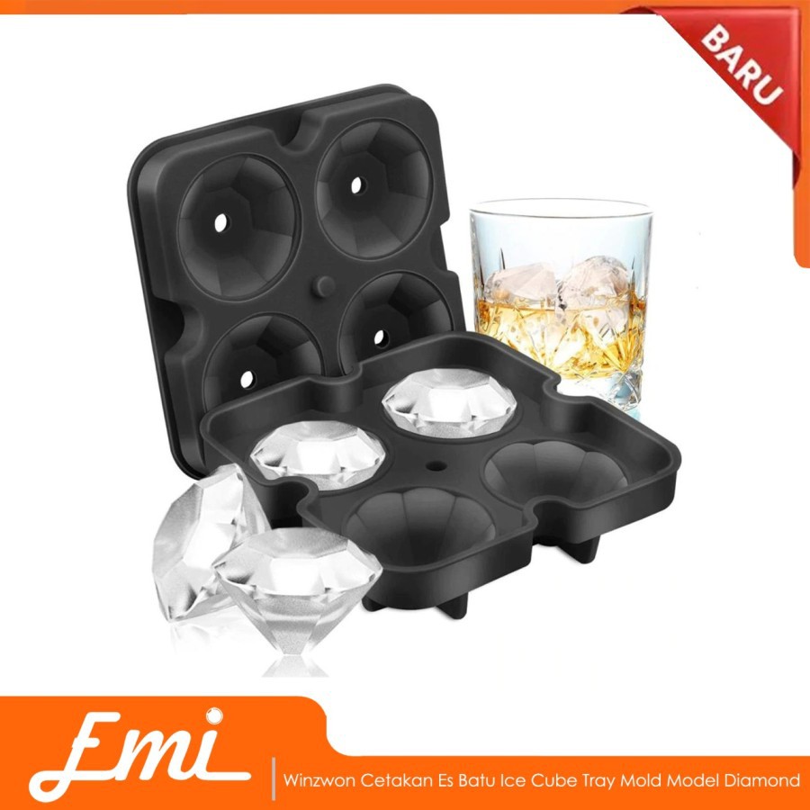 Winzwon Cetakan Es Batu Ice Cube Tray Mold Model Diamond - A1871