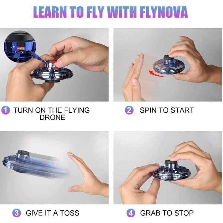 Flynova Drone Gyro Mini Bentuk UFO Spinner LED